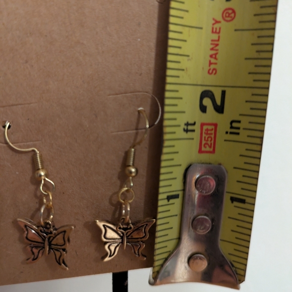 🎄BOGO FREE🎄Handmade Gold Butterfly Earrings - Picture 3 of 4